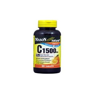 C - Pure Ascorbic Acid 1500MG EXTENDED RELEASE PLUS ROSE HIPS AND BIOFLAVONOIDS COMPLEX TABLETS
